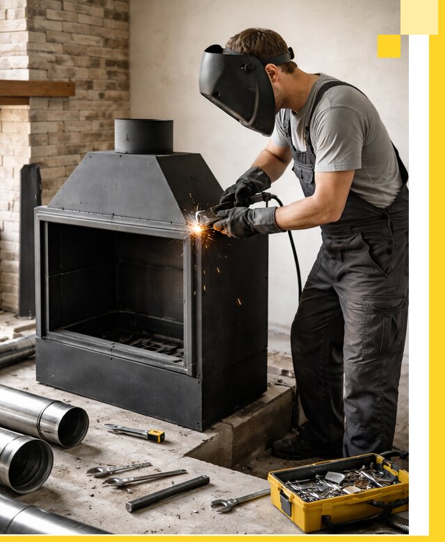 Продажа и установка металлических каминов в Ржеве под ключ