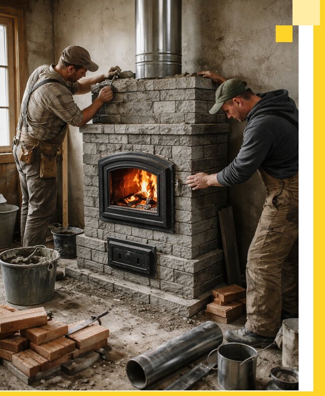 Производство, поставка и монтаж дровяных печей в Ржеве