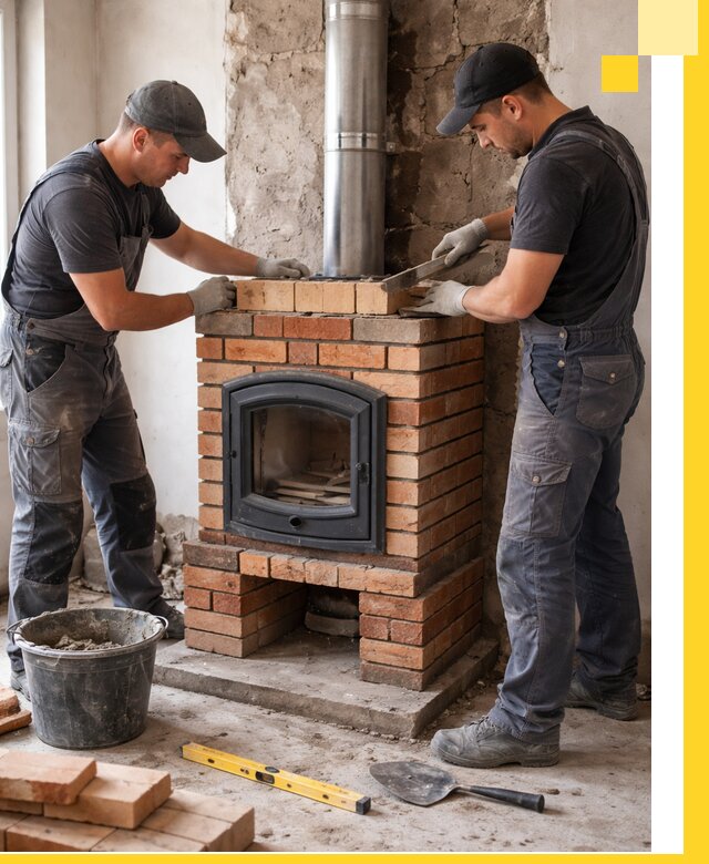 Монтаж печи камина под ключ в Ржеве с гарантией и пусконаладкой