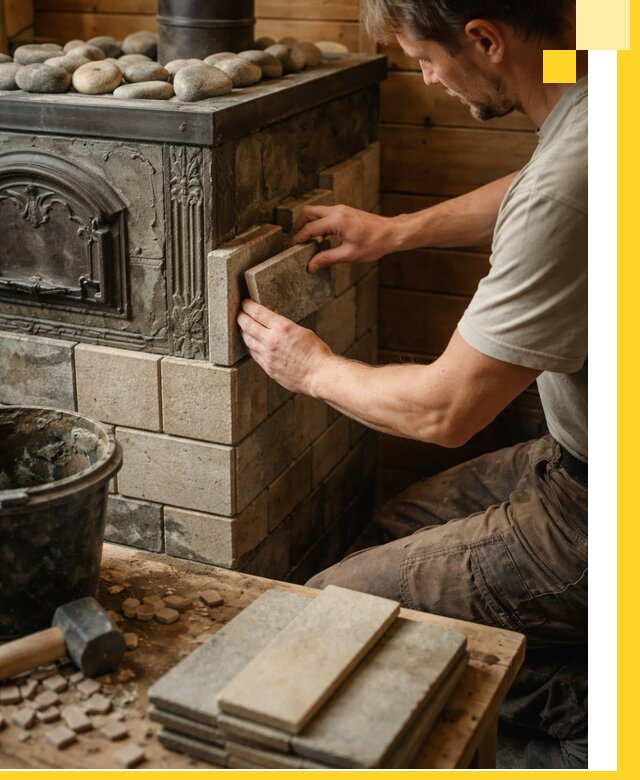 Облицовка банных печей в Ржеве профессиональная отделка