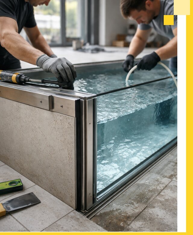 Проектирование и монтаж стеклянных бассейнов в Ржеве