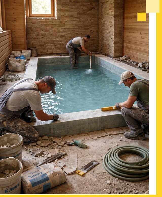 Проектирование и строительство бассейнов для бани в Ржеве