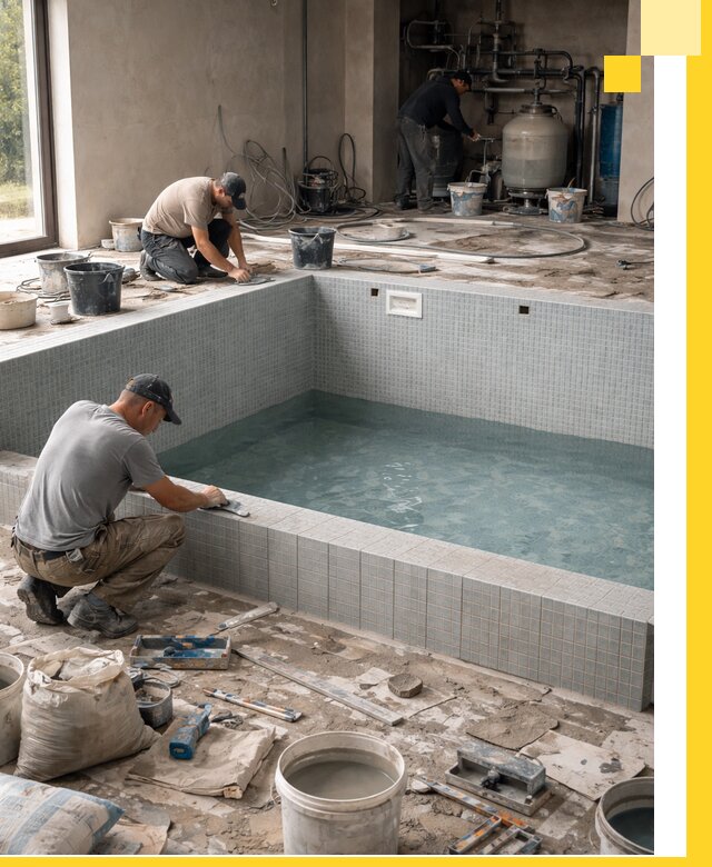 Строительство и монтаж бассейнов в помещении в Ржеве