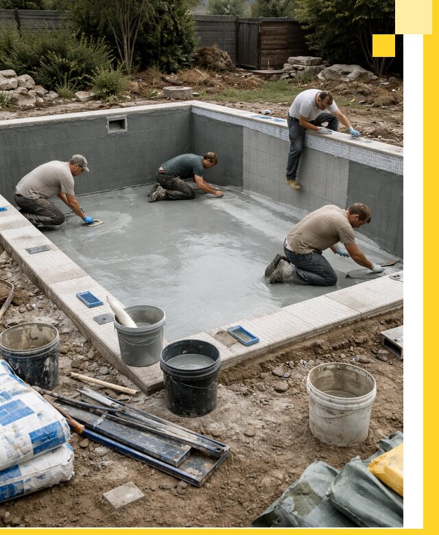 Изготовление и монтаж чаши бассейна под ключ в Ржеве