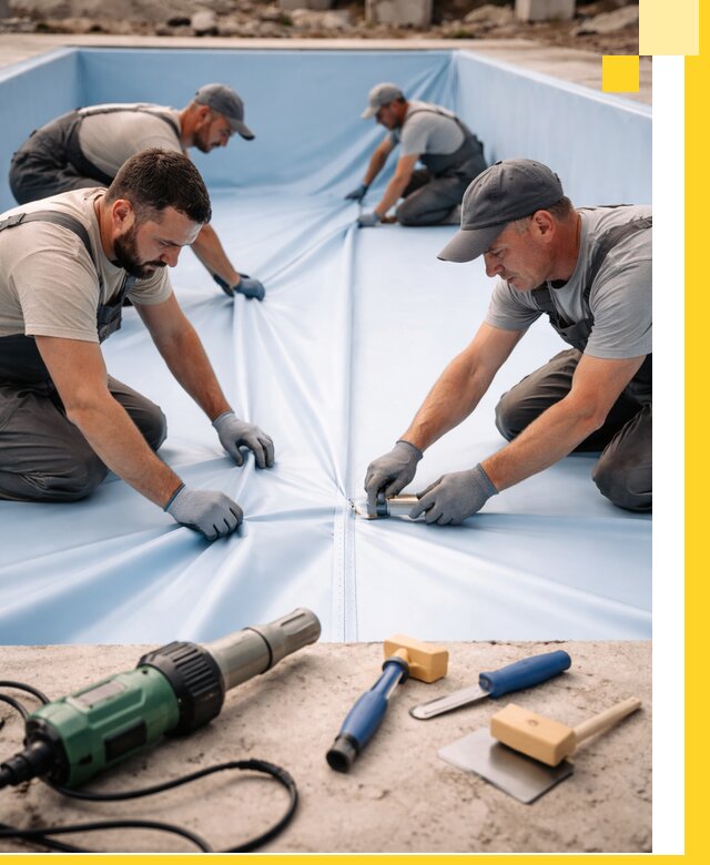 ПВХ пленка для бассейнов с монтажом и гарантией в Ржеве