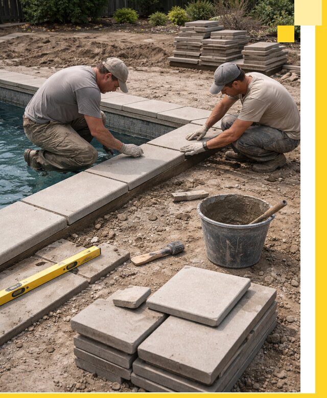 Установка и изготовление копингового камня для бассейнов в Ржеве