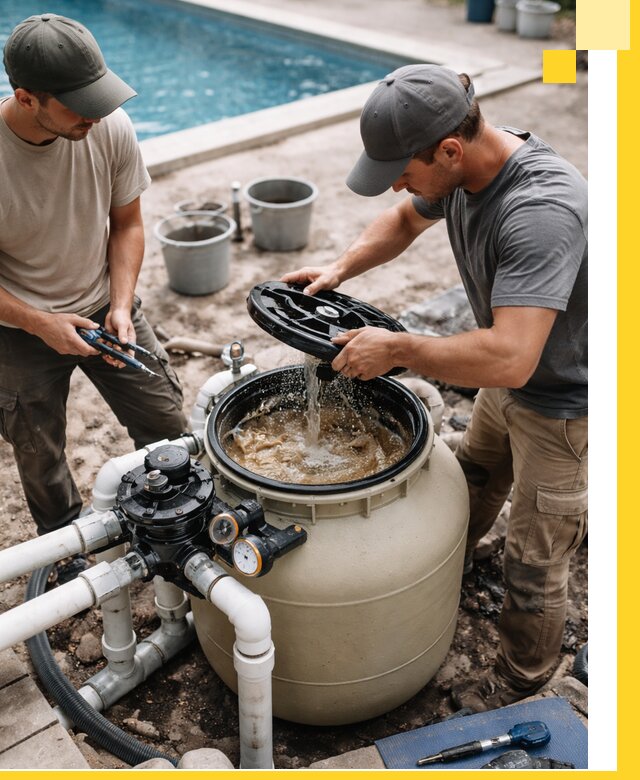 Установка и обслуживание песочных фильтров для бассейнов в Ржеве