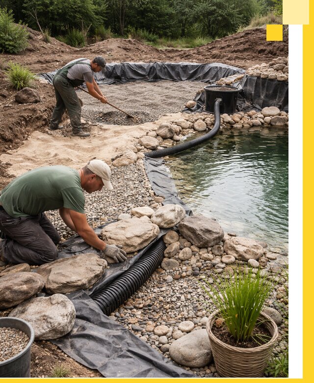 Строительство природных бассейнов и озер в Ржеве под ключ
