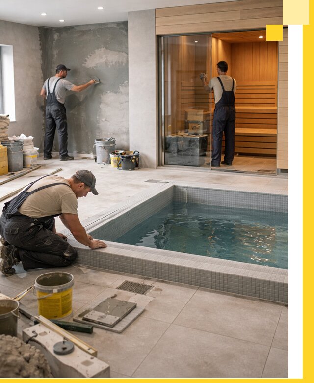 Проектирование и строительство сауны с бассейном в Ржеве