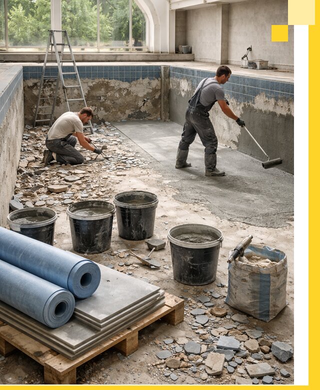 Реконструкция бассейнов в Ржеве: ремонт, гидроизоляция