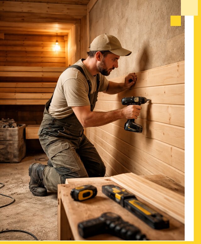 Профессиональная внутренняя отделка бани в Ржеве под ключ