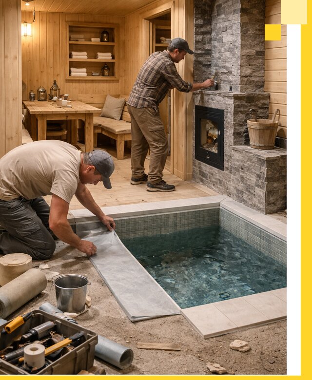 Строительство бань с комнатой отдыха под ключ в Ржеве