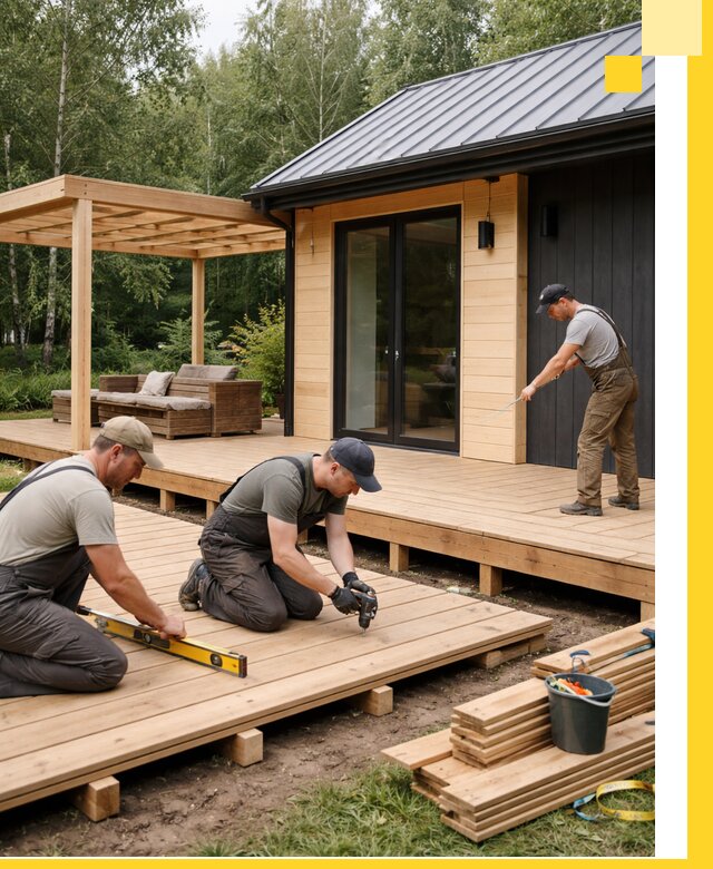 Строительство бань с террасой и бассейном под ключ в Ржеве