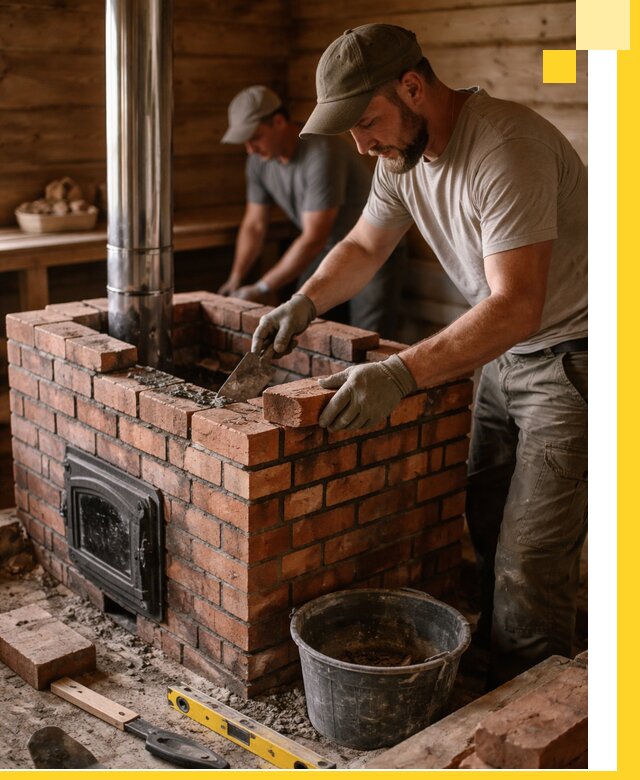 Кирпичные печи для бани под ключ в Ржеве, проект и монтаж