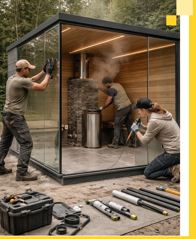 Проектирование и строительство стеклянных бань в Ржеве