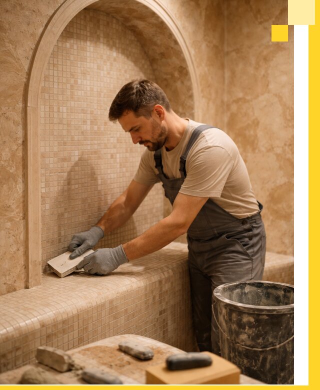 Профессиональная отделка хамамов с мозаикой под ключ в Ржеве