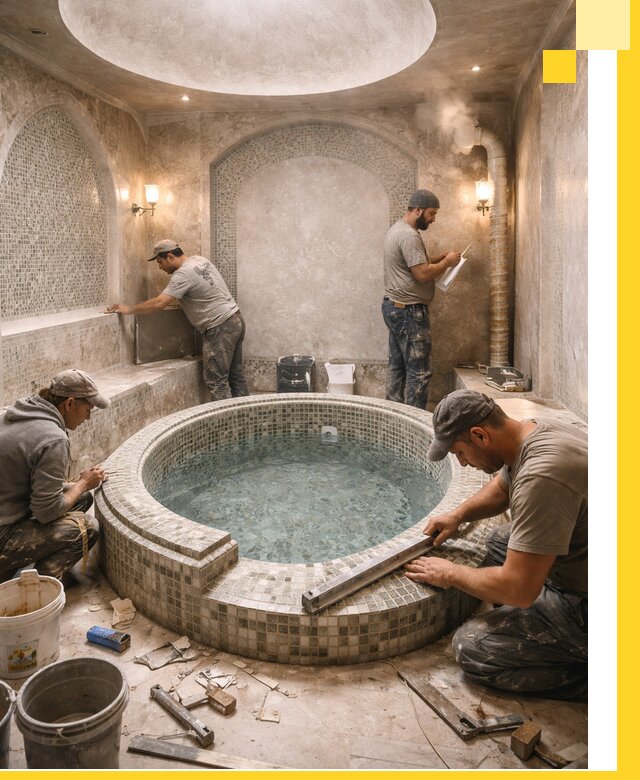 Профессиональное строительство хамама с бассейном в Ржеве под ключ