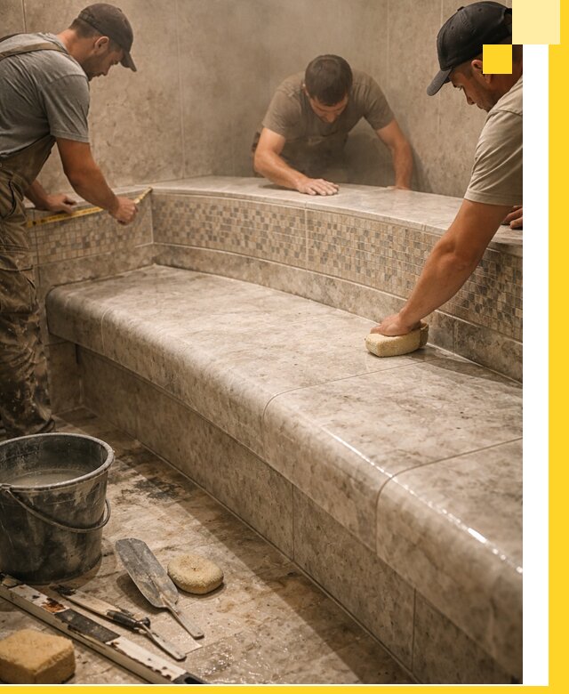 Изготовление и установка сидений для хамама в Ржеве